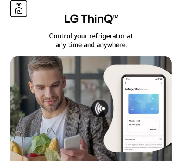 LG MoodUp GMV960NNME American-Style Smart Fridge Freezer - Colour Changing - Image 4