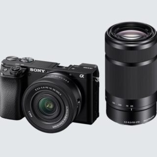 Sony - A6100 Compact System Camera with 16-50mm OSS II Lens & 55-210mm OSS Lens, 4K Ultra HD, 24.2MP, Wi-Fi, Bluetooth, NFC, EVF, 3" Tilting Touch Screen, Double Zoom Lens Kit, Black