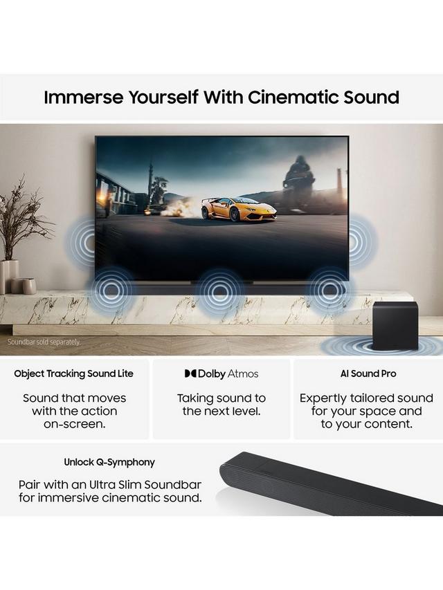 Samsung - QE65S90F (2025) OLED HDR 4K Ultra HD Smart AI TV, 65 inch with Dolby Atmos, Black - Image 3