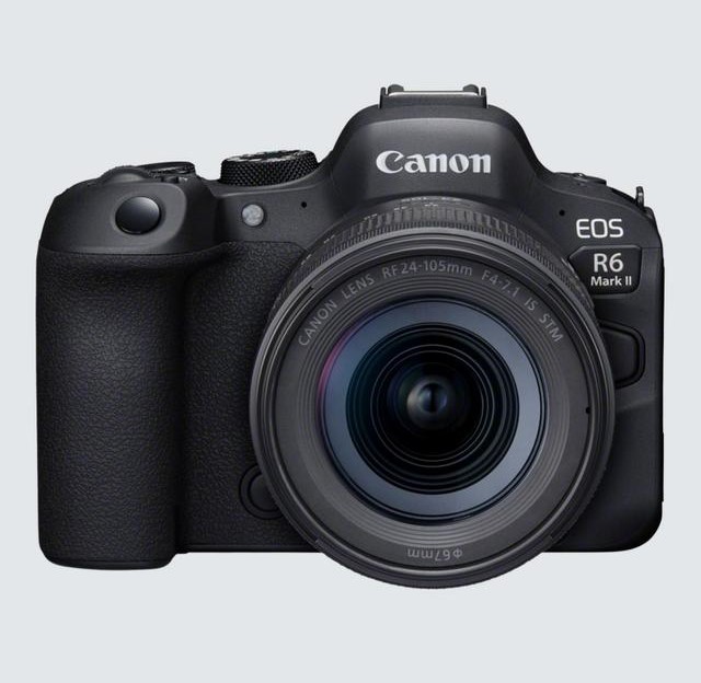 Canon - EOS R6 Mark II Compact System Camera with RF 24-105mm IS STM Lens, 6K/4K Ultra HD, 24.2MP, Wi-Fi, Bluetooth, OLED EVF, 3" Vari-Angle Touch Screen, Black