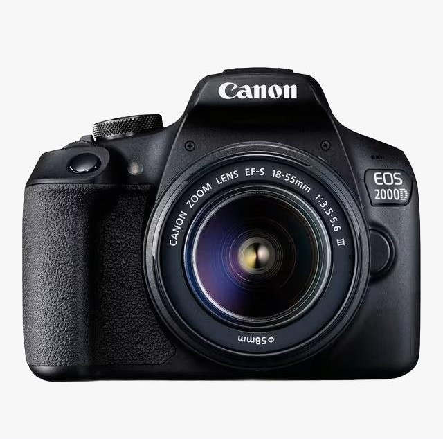 Canon - EOS 2000D Digital SLR Camera with 18-55mm III DC Lens, 1080p Full HD, 24.1MP, Wi-Fi, NFC, Optical Viewfinder, 3" LCD Screen, Black