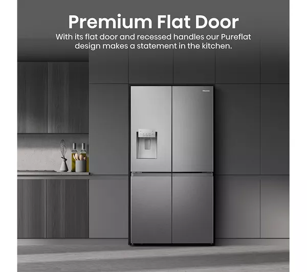 HISENSE PureFlat RQ760N4SASE American-Style Smart Fridge Freezer - Stainless Steel - Image 2