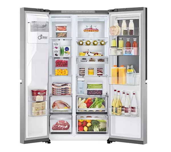 LG InstaView GSXE91BSAD American-Style Smart Fridge Freezer - Brushed Steel - Image 3