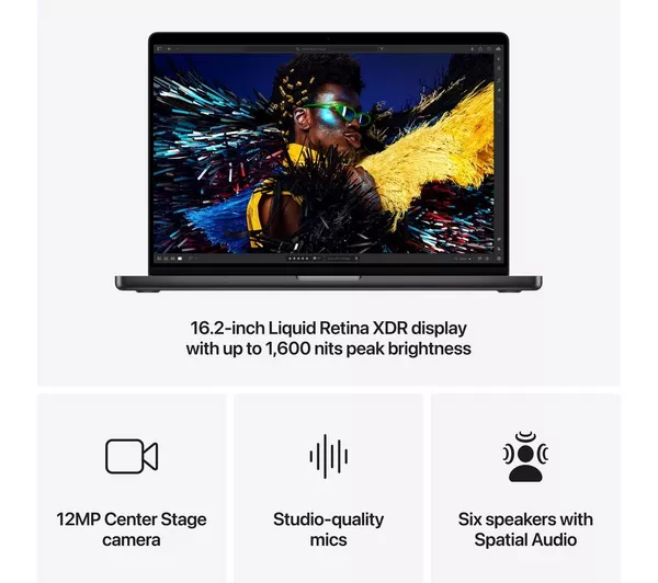 APPLE MacBook Pro 16" (2024) - M4 Pro, 512 GB SSD, RAM 48 GB, Space Black - Image 4